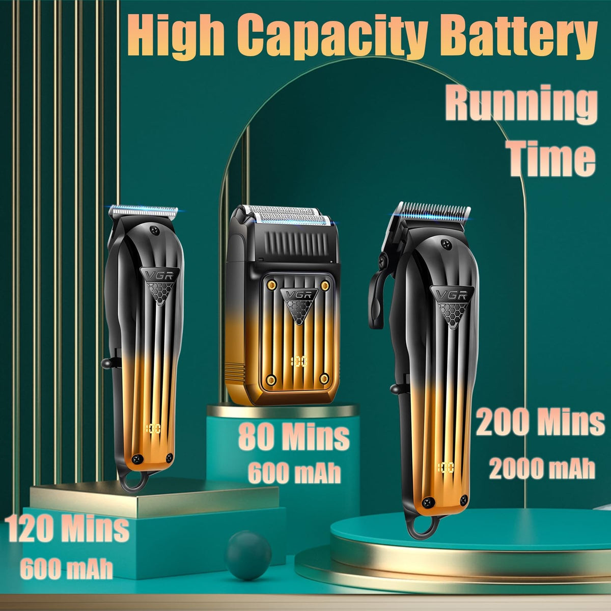 Professional Hair Clippers for Men - Electric Trimmer & Shaver V-644