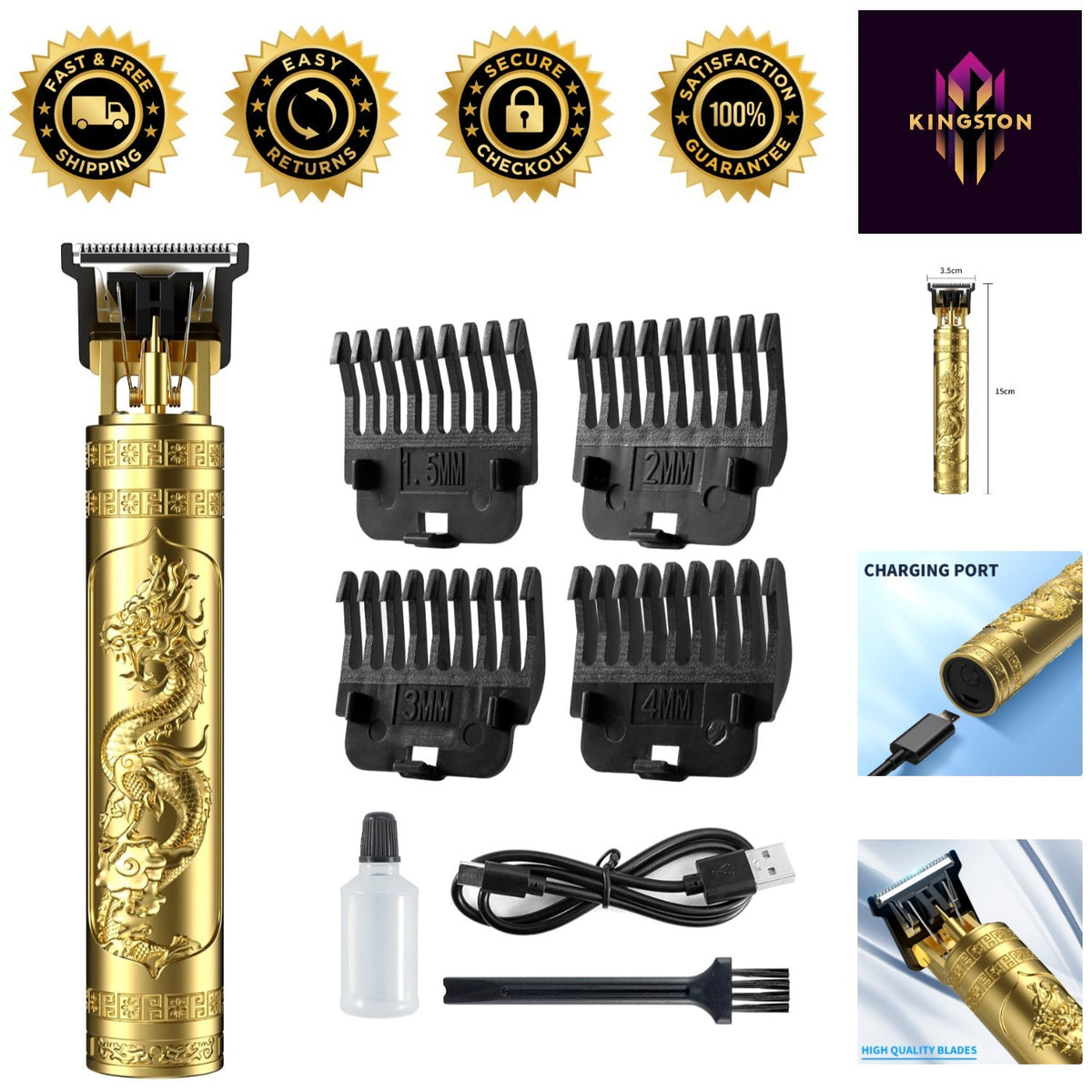Rechargeable Hair Clippers & Trimmer for Effortless Grooming - Professional-Grade
