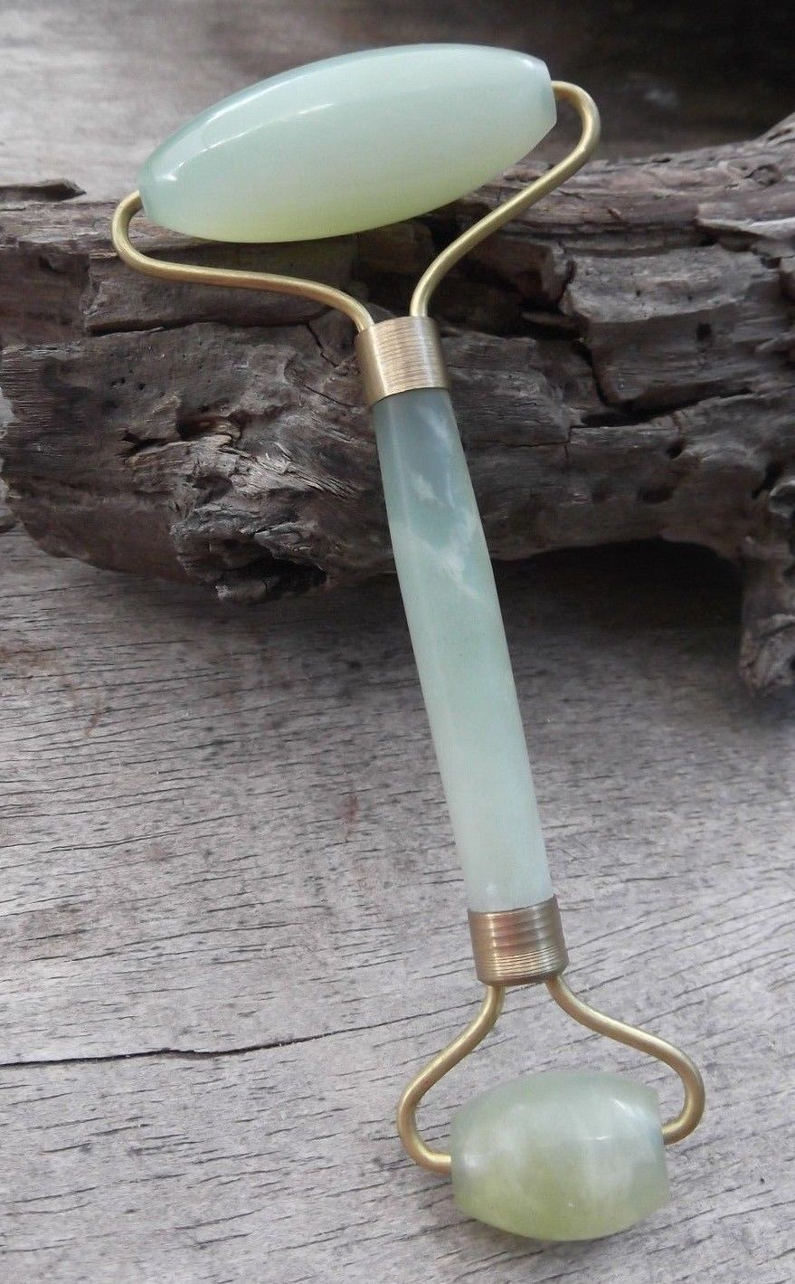 Jade Facial Roller - Green Jade Stone Face Massage Tool for Relaxation & Skin Care