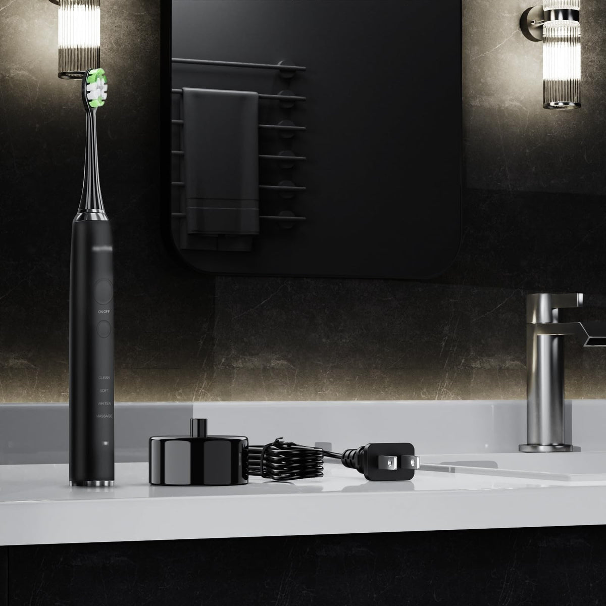 Electric Toothbrush Charger Base Waterproof Compatible with AquaSonic Black & Vibe Series