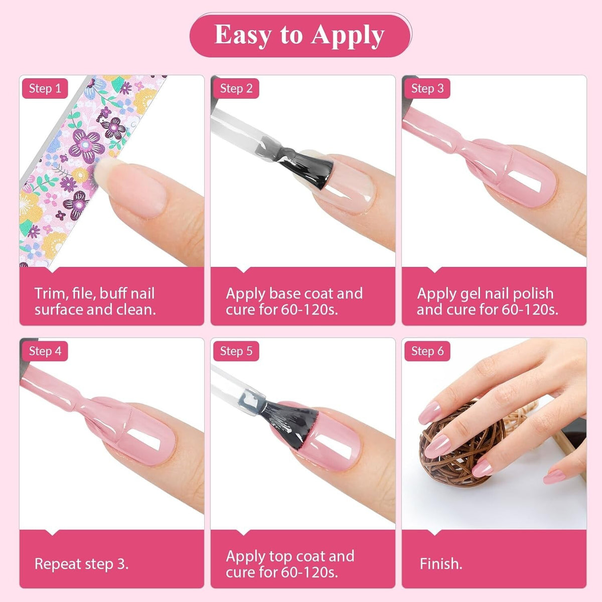 Gel Nail Polish Kit with UV Lamp Light Professional Manicure Set