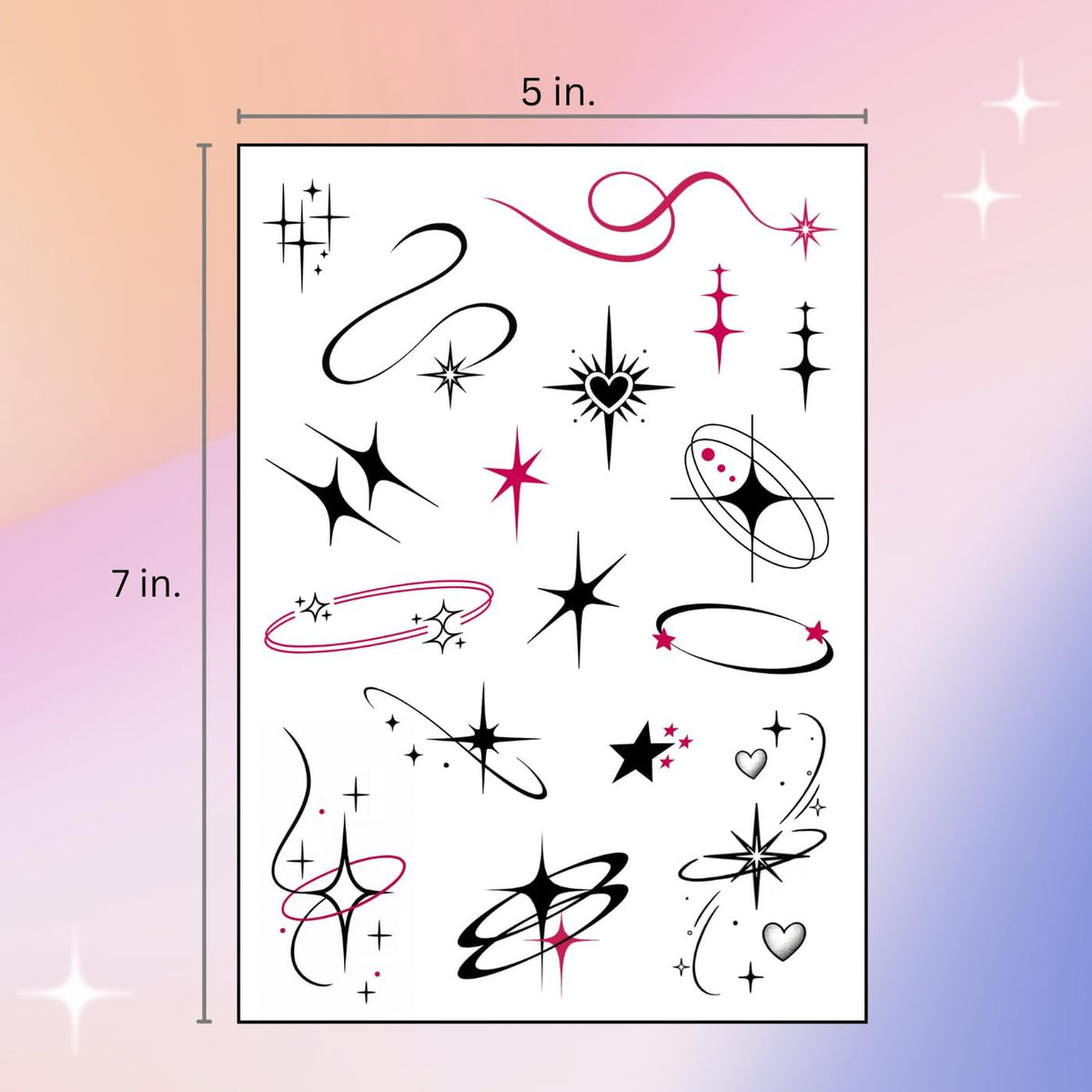 Tiny Y2K Temporary Tattoos – Realistic Waterproof Stick-On Face & Finger Designs