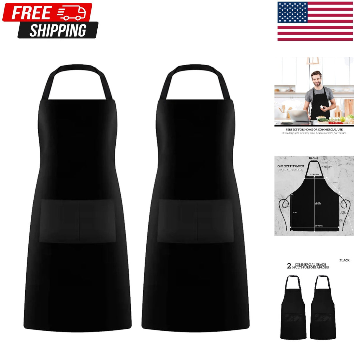 Professional Hair Stylist Apron with 2 Pockets - Heavy-Duty & Washable