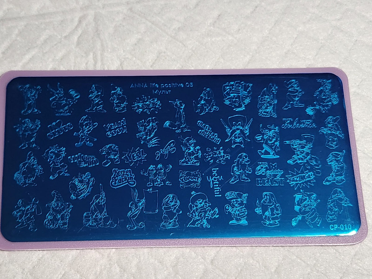 Nail Stamping Plate Cartoon Design - Anna Life Positive 05