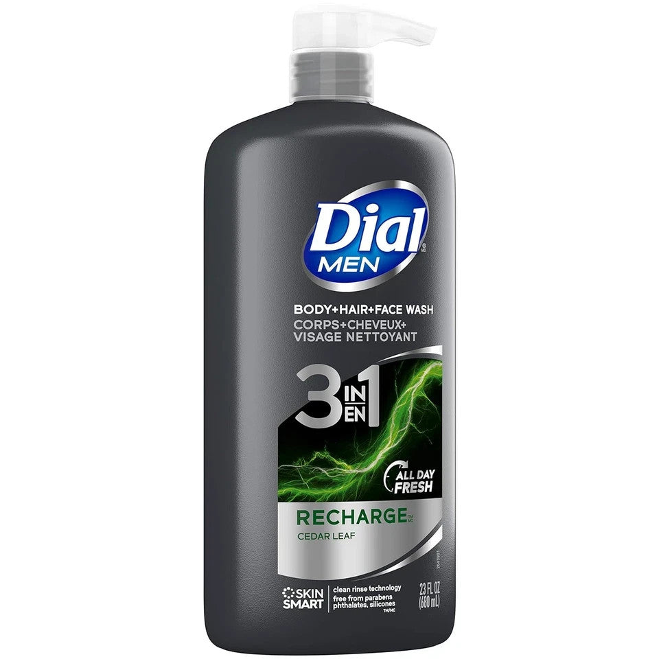 Men's 3-in-1 Body, Hair & Face Wash - Recharge 69 fl oz (3 Bottles)