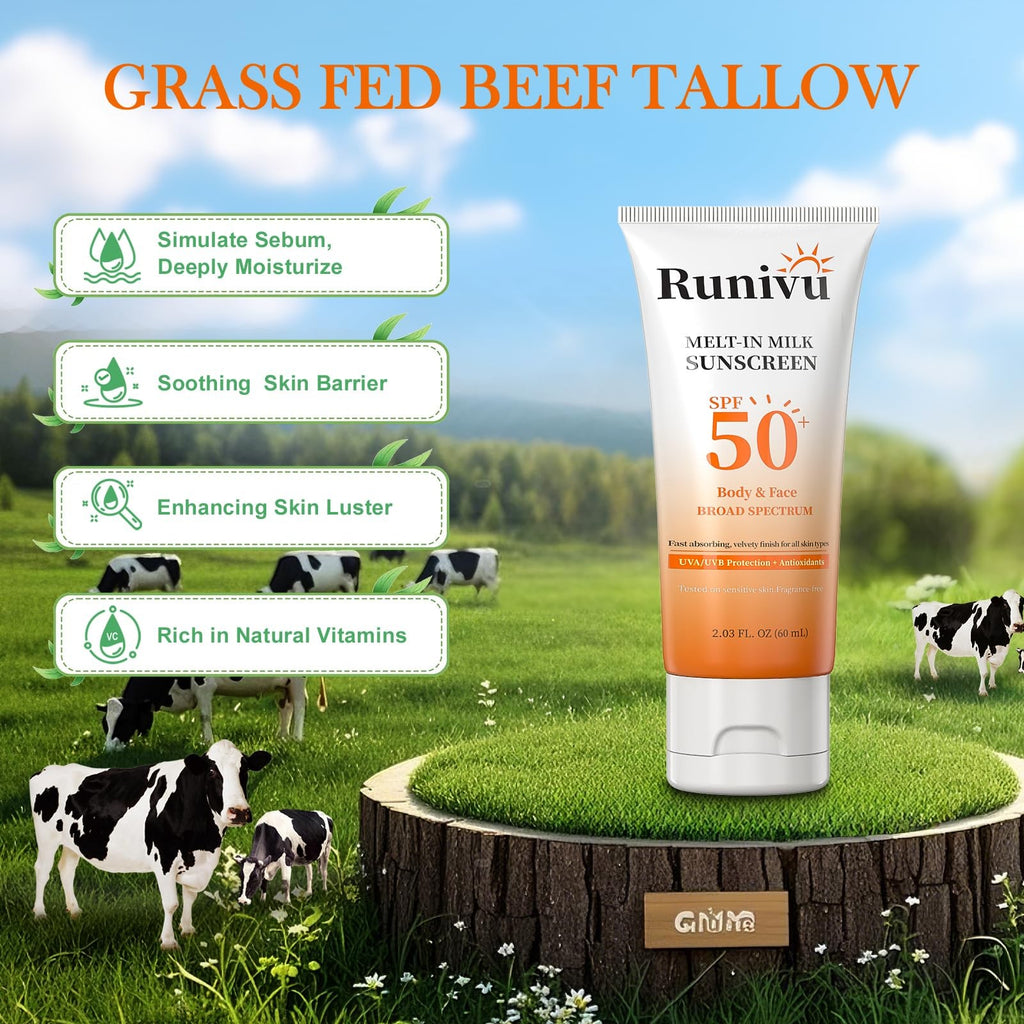 SPF 50+ Sunscreen for Face - Broad Spectrum UVA/UVB Natural Protection 2.03 Fl Oz