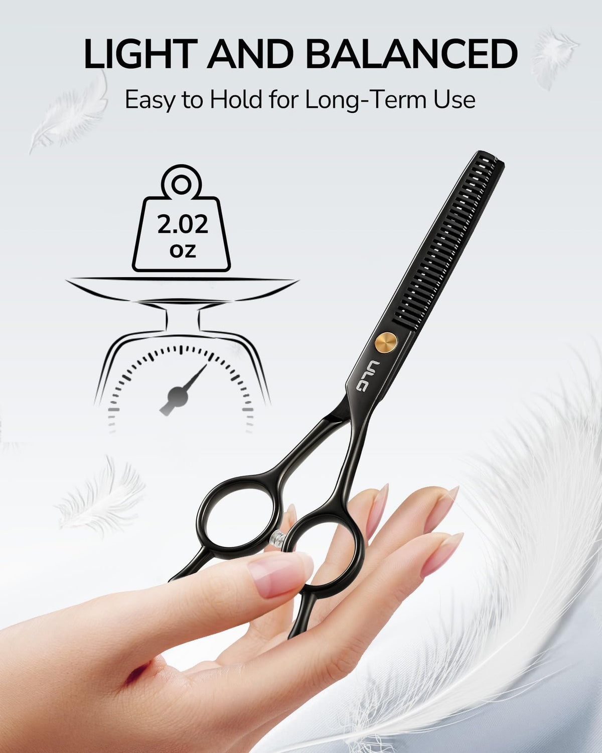 Professional Hair Thinning Shears 6.5 Inch - Black Stainless Steel