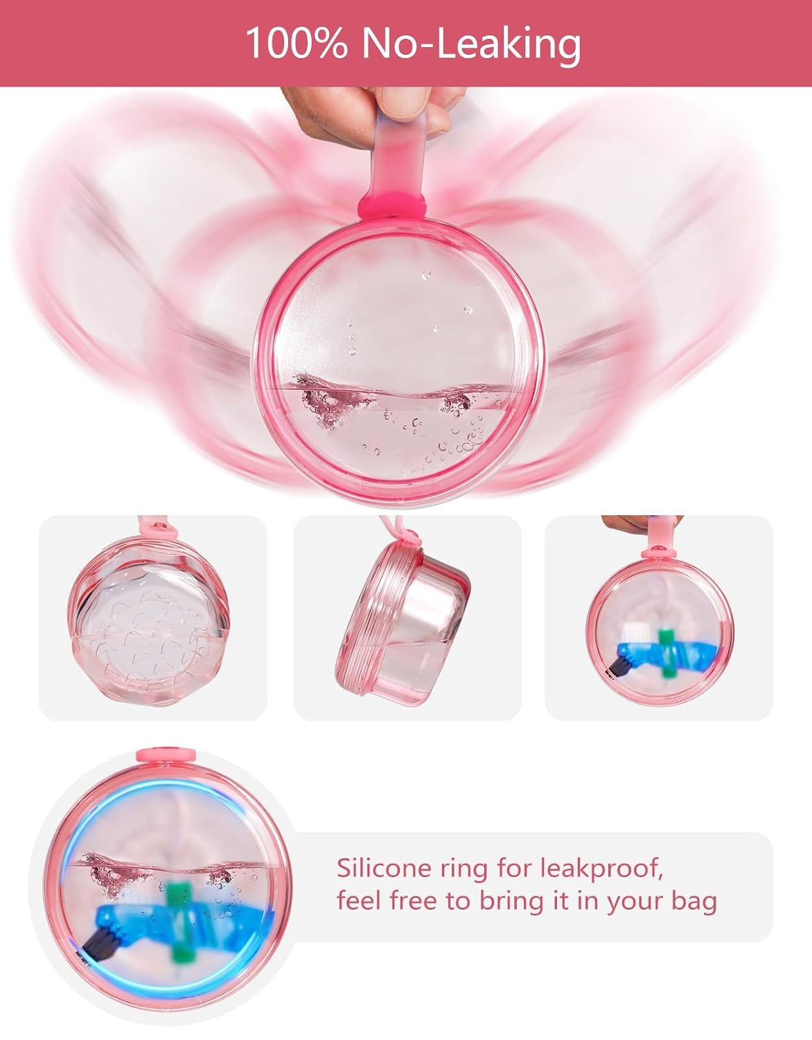 Leak-Proof Denture Storage Case with Strainer & Brush - Travel Friendly