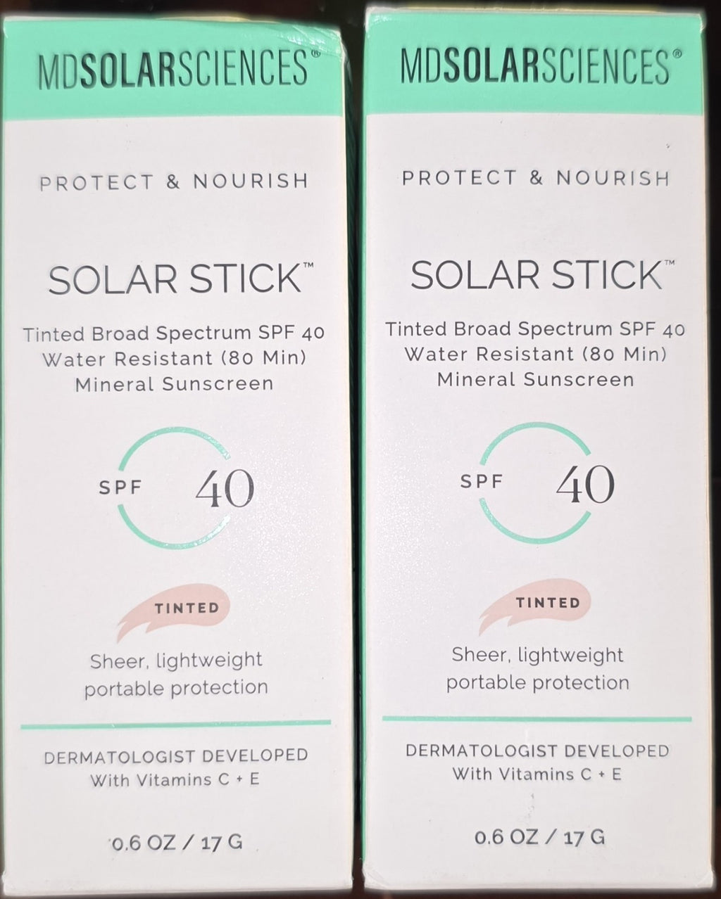 Mineral Sunscreen Stick SPF 40 Tinted Sunscreen SPF 40 Lot of 2