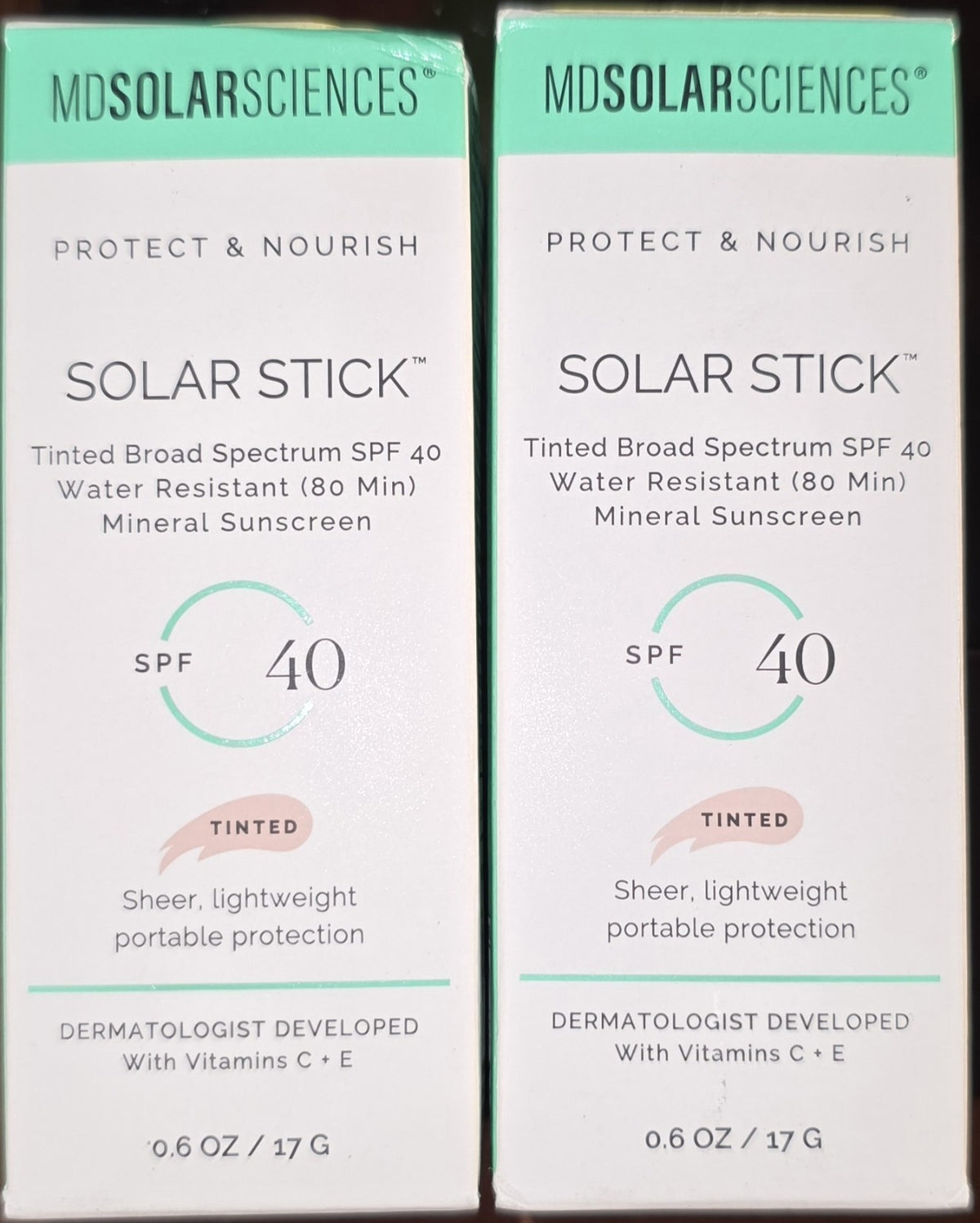Mineral Sunscreen Stick SPF 40 Tinted Sunscreen SPF 40 Lot of 2
