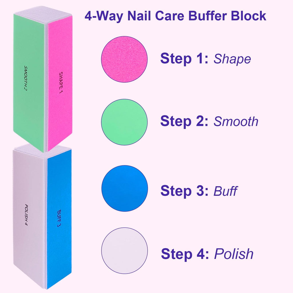 4-Way Nail Buffer Block for Shaping Smoothing Polishing & Shine - Nail Care Tool