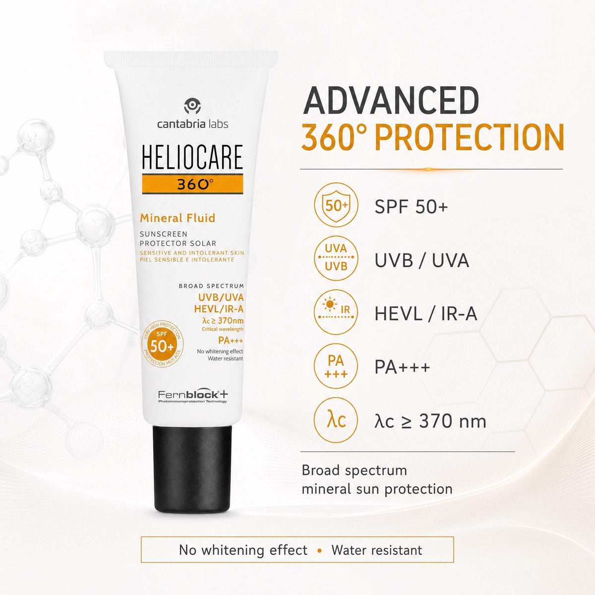 Mineral Sunscreen SPF 50+ Lightweight Face Sunblock for Sensitive Skin