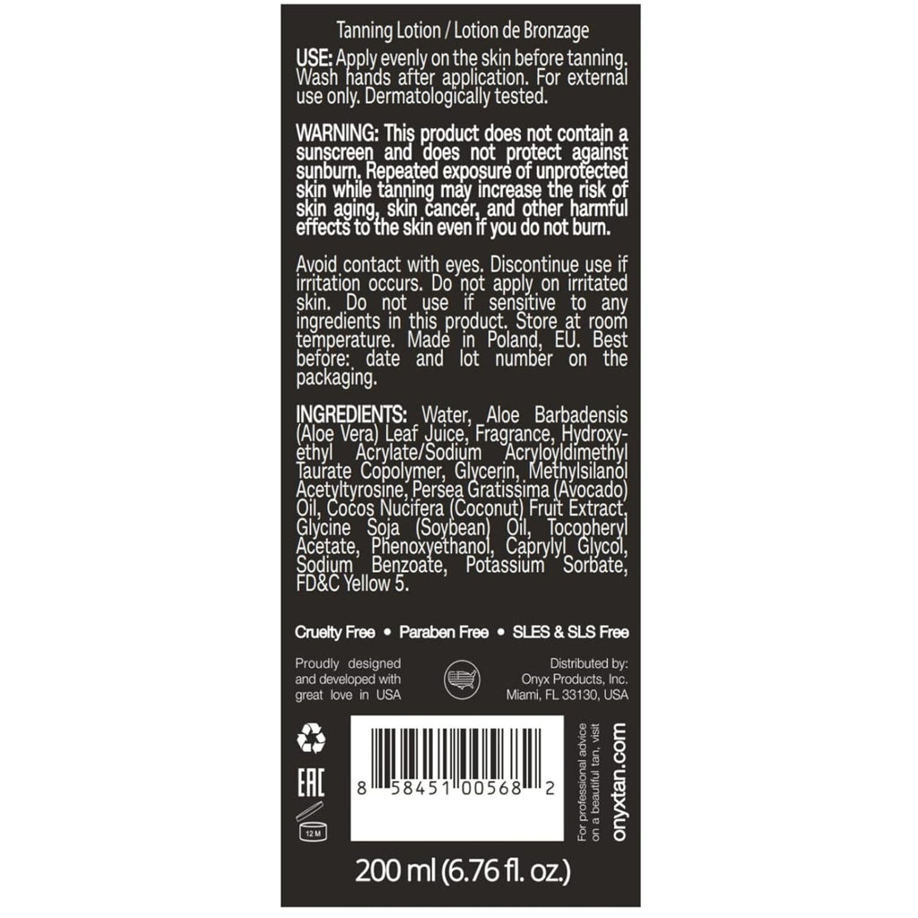 Onyx Grand Cru Tanning Lotion Accelerator No Bronzing Effect Fast Absorbing