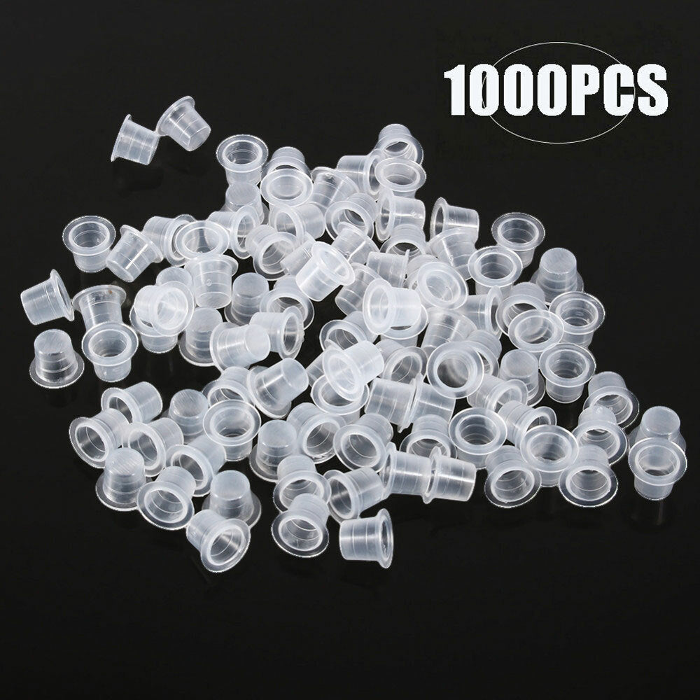 1000Pcs Ink Caps Small Plastic Cups for Tattoo Pigment Ink - 8mm