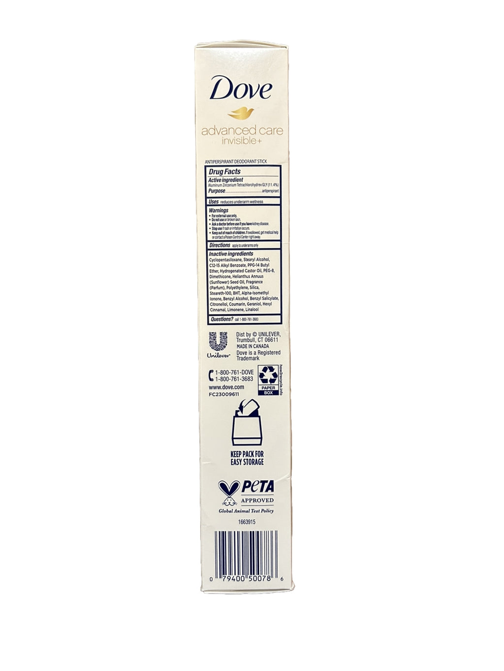 Dove Advanced Care Invisible Plus Antiperspirant Deodorant Cucumber & Cactus 4 Pack
