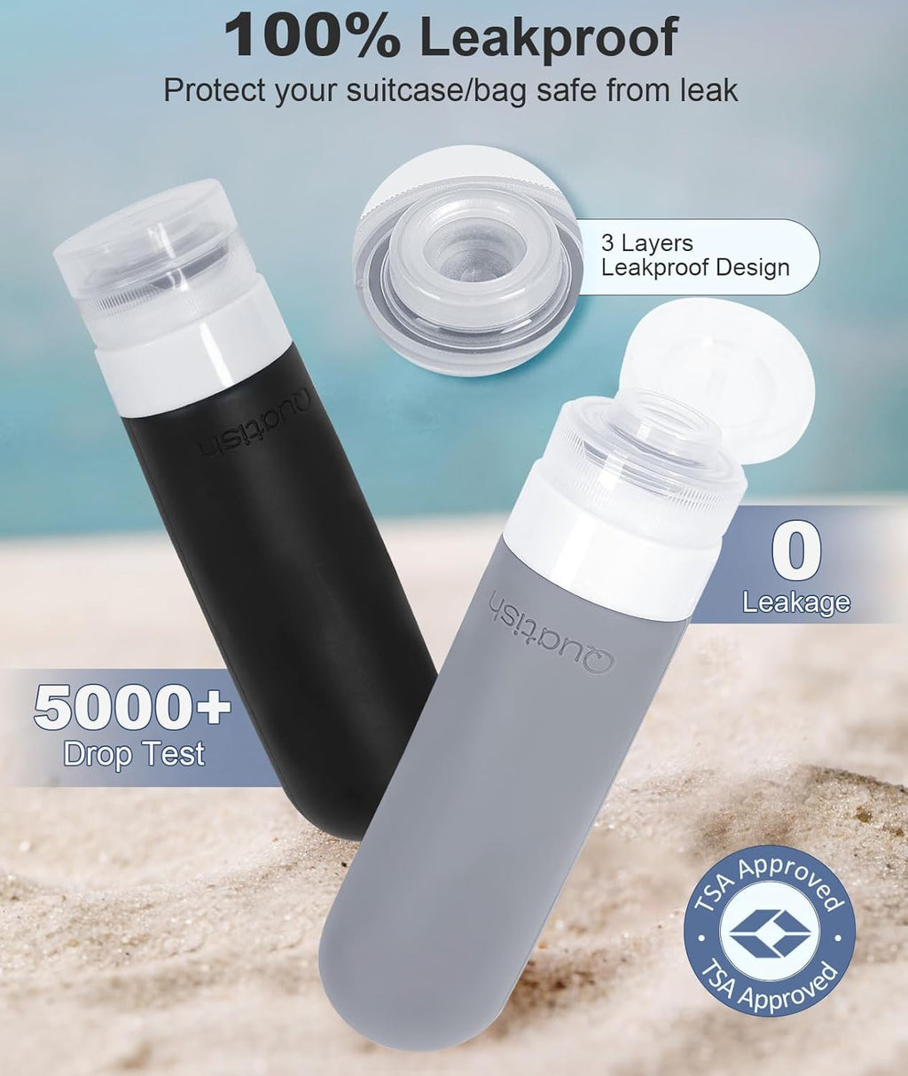 20 Pack Travel Bottles for Toiletries - TSA Approved Leakproof Silicone Containers