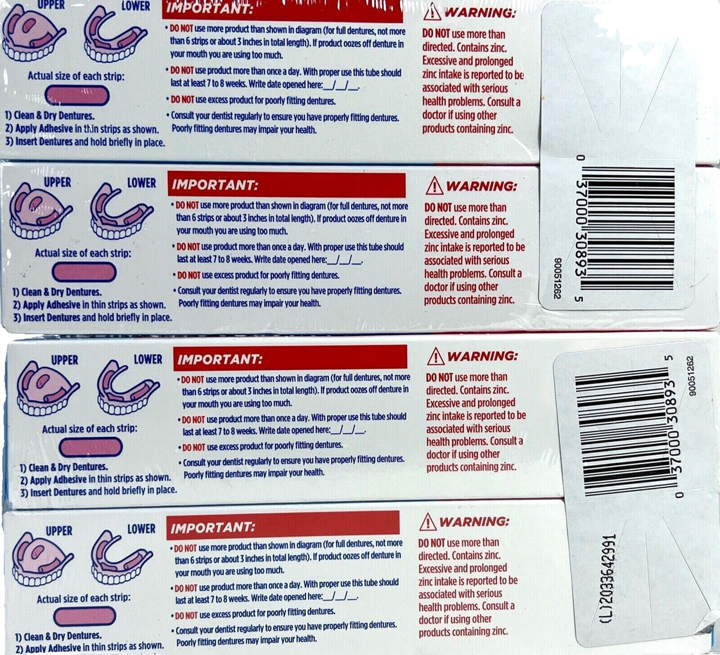Denture Adhesive Cream 2-Pack - Strong Fix for Secure Fit, 2.4 oz