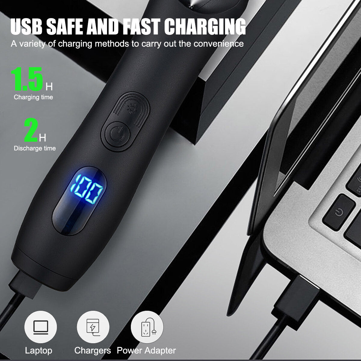 Cordless Men’s Hair Clippers & Beard Trimmer Machine - Water Washable, Long Battery Life