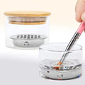 Glass Nail Brush Cleaner Cup with Mesh Filter for Gel, Acrylic, Glitter & Nail Art
