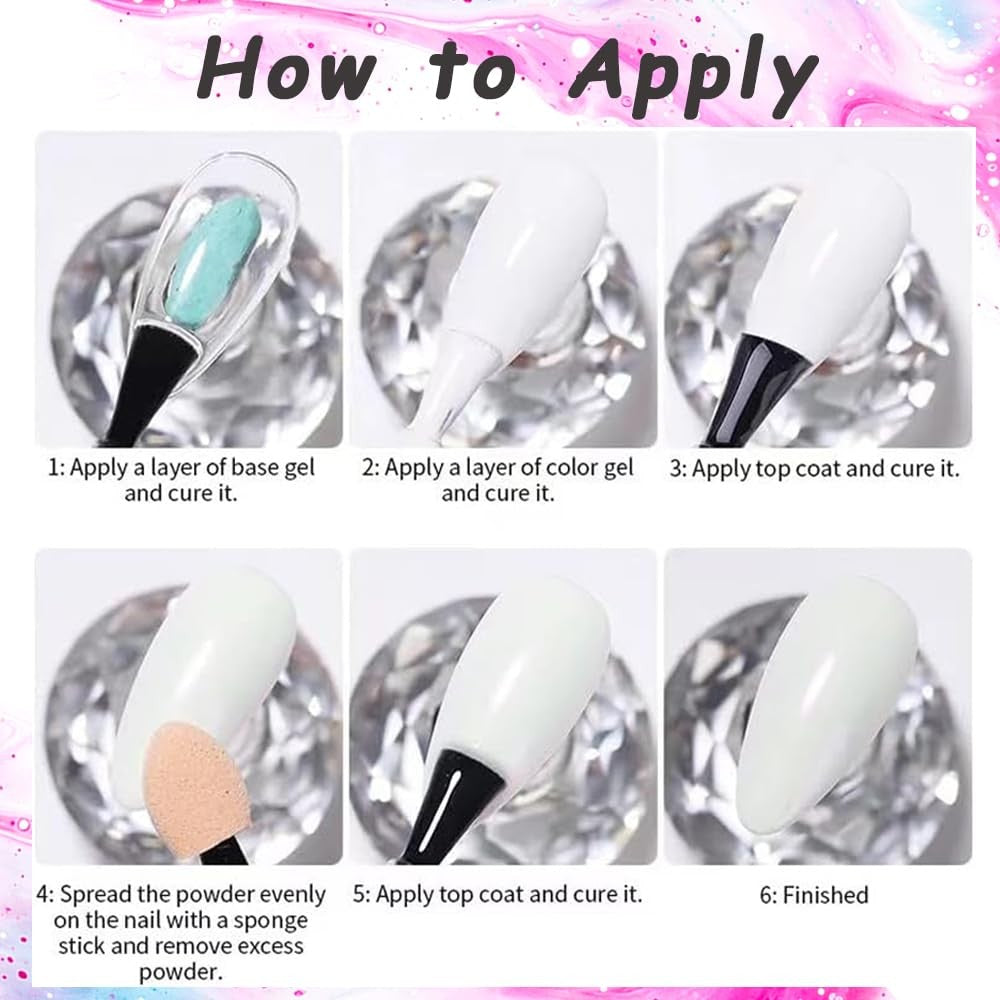 Mermaid Chrome Nail Powder Set - 12 Iridescent Aurora Holographic Colors for Manicures