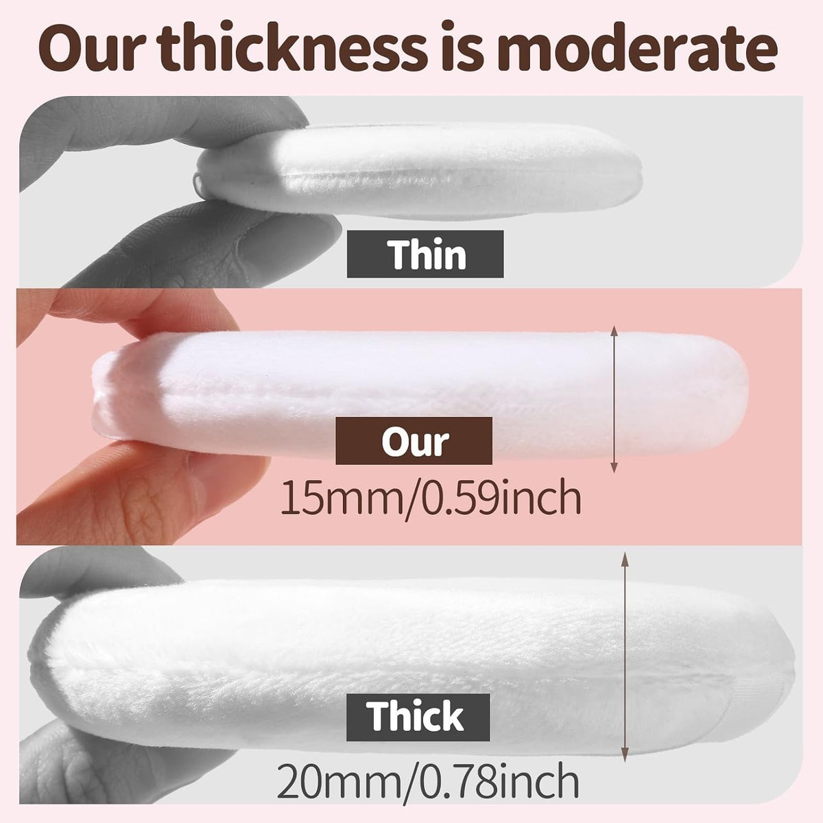 2pcs Medium Body Powder Puffs with Storage Containers - Soft & Sturdy