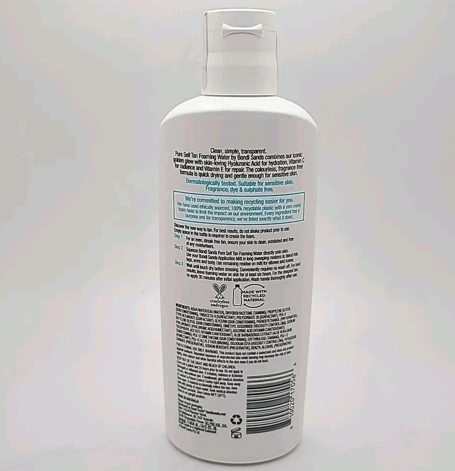 Self Tan Foam Water Dark - Bondi Sands Pure Self Tanning Spray, 6.76 fl oz