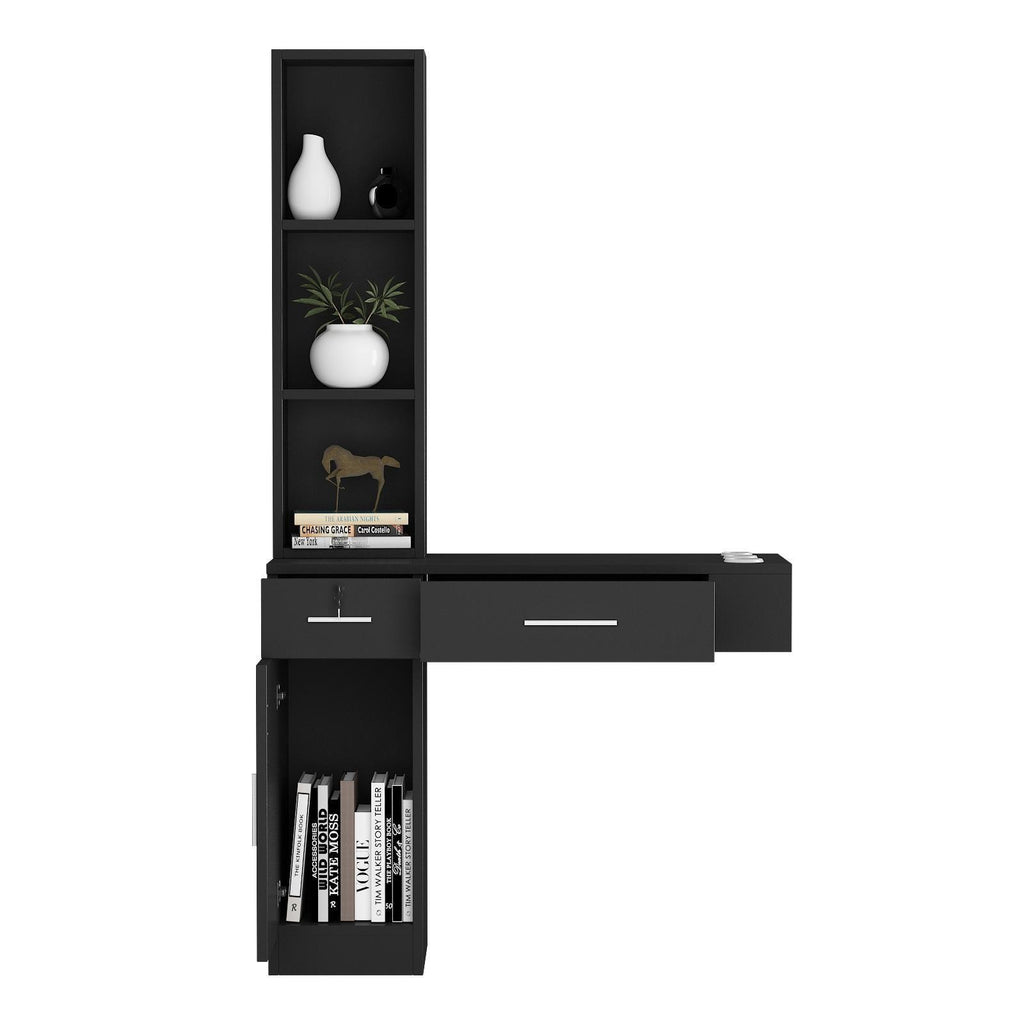 Wall Mount Hair Styling Station Cabinet for Salon & Spa