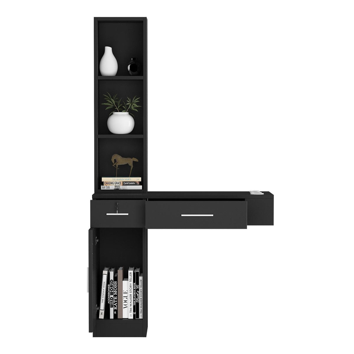 Wall Mount Hair Styling Station Cabinet for Salon & Spa