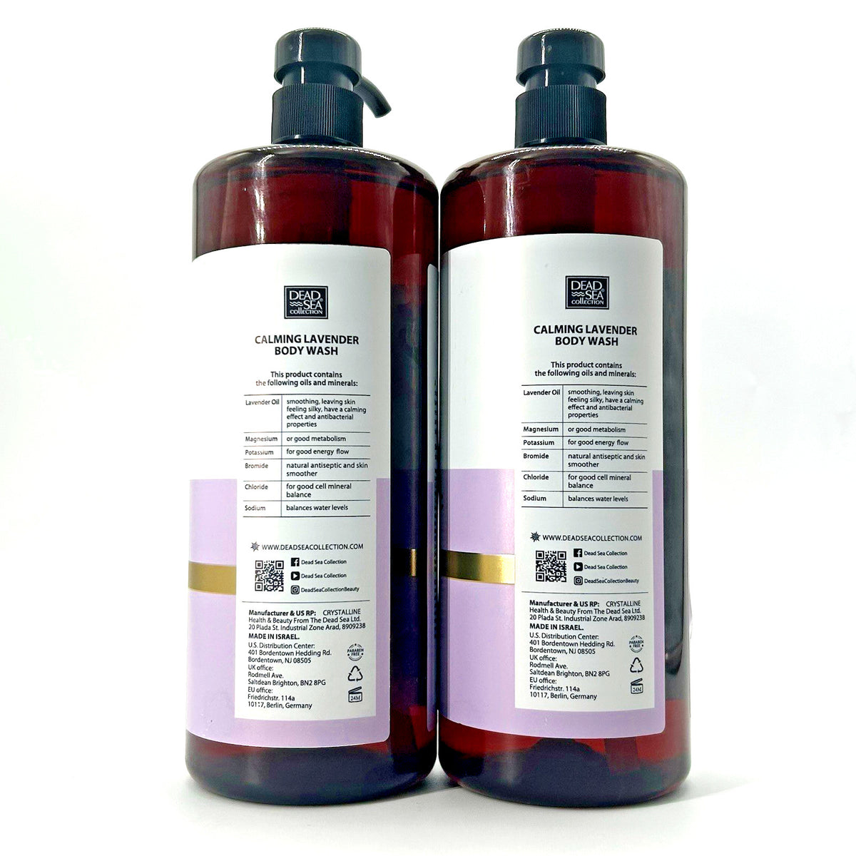 Lavender Dead Sea Mineral Body Wash 2-Pack – Hydrating Natural Skin Care
