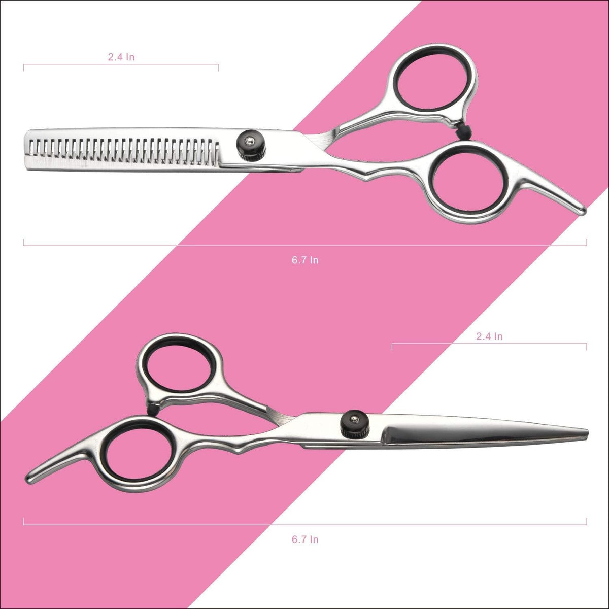 Professional Hair Cutting Scissors Thinning Shears Set - Sharp Stainless Steel Barber Kit