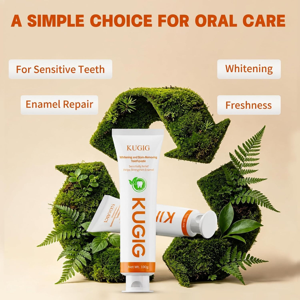 Sensitive Teeth Toothpaste with Enamel & Gum Support, Natural Fluoride-Free Formula