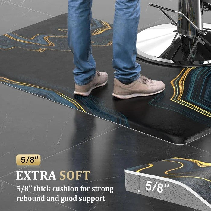 3x5 Salon Floor Mat with 24 Inch Round Cutout for Barber Chairs - Anti-Fatigue Support