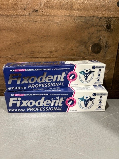 Denture Adhesive Cream 1.8 oz - Pack of 2, Fixodent Professional