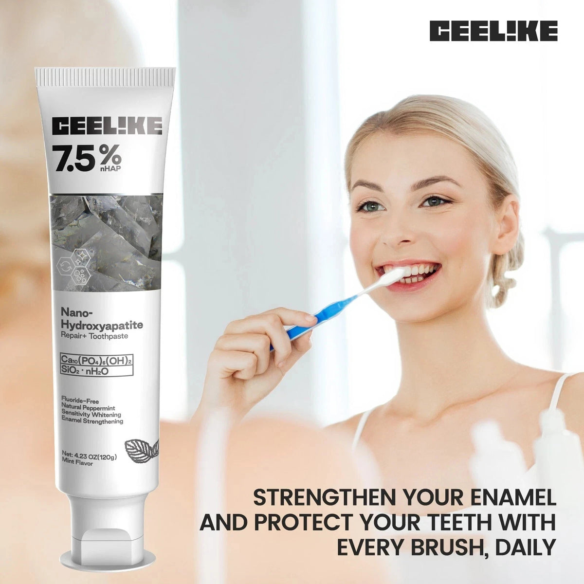 Nano Hydroxyapatite Toothpaste 4.23 oz Enamel Repair Sensitive Teeth Fluoride-Free