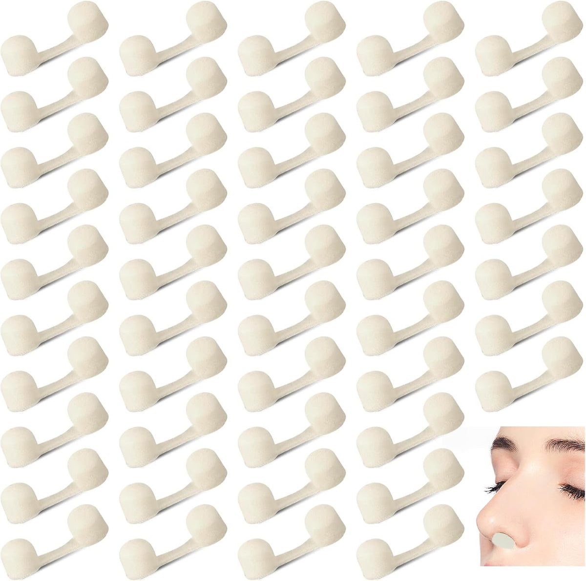 Disposable Nose Filter Sponges for Tanning and Dust - Pack of 100