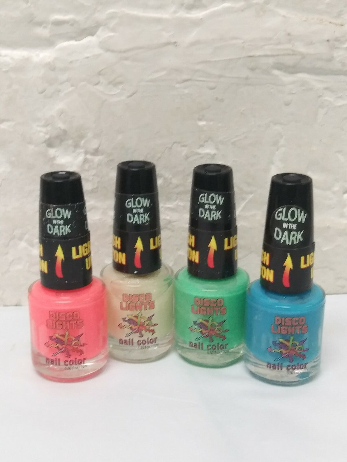 Glow in the Dark Disco Lights Nail Polish Set - Rare 4 Colors