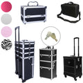 Lockable PVC Aluminum Makeup Rolling Case with Wheels and Trolley