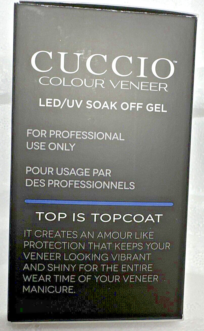 Cuccio Colour Veneer LED/UV Gel Top Coat - #5 High-Gloss Nail Top Treatment, 75ml
