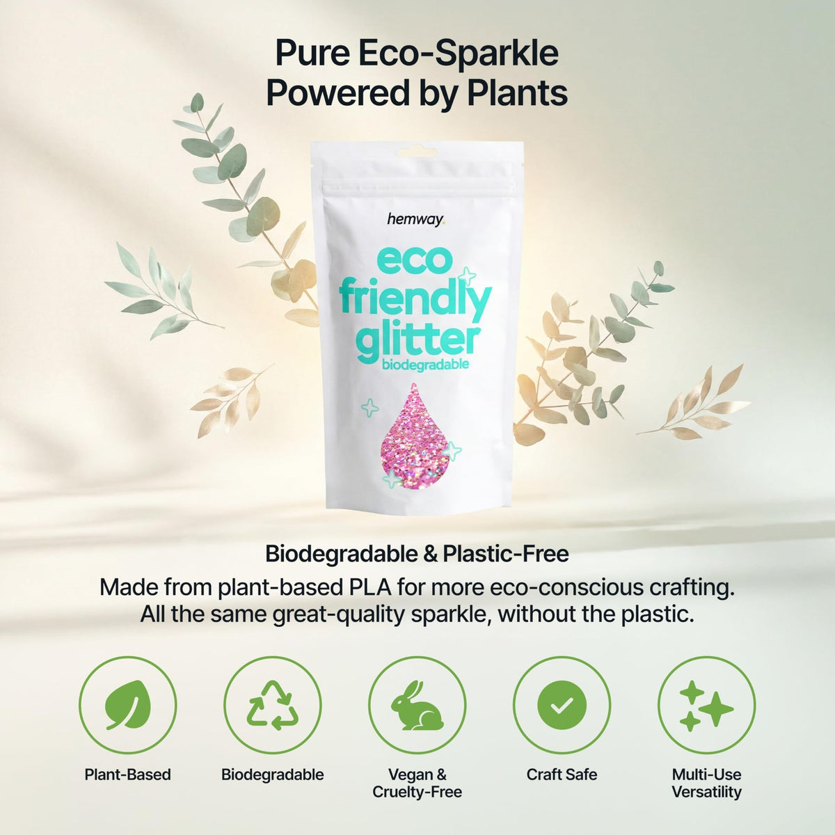 Biodegradable Pink Holographic Chunky Glitter - Eco-Friendly Craft Supplies 3.5oz
