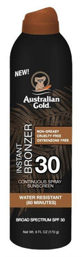 (2 Pack) Australian Gold SPF 30 Continuous Spray with Bronzer - Water Resistant Sun Protection