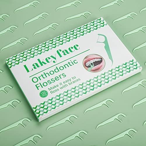 Orthodontic Floss Picks with Dispenser - Pack of 3, Unflavored Dental Floss for Braces