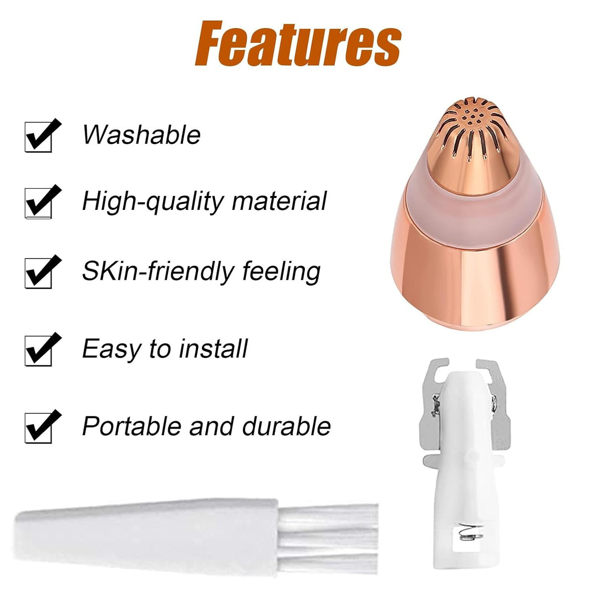 4pcs Eyebrow Trimmer Replacement Heads - Hypoallergenic Gold-Plated, Easy to Install