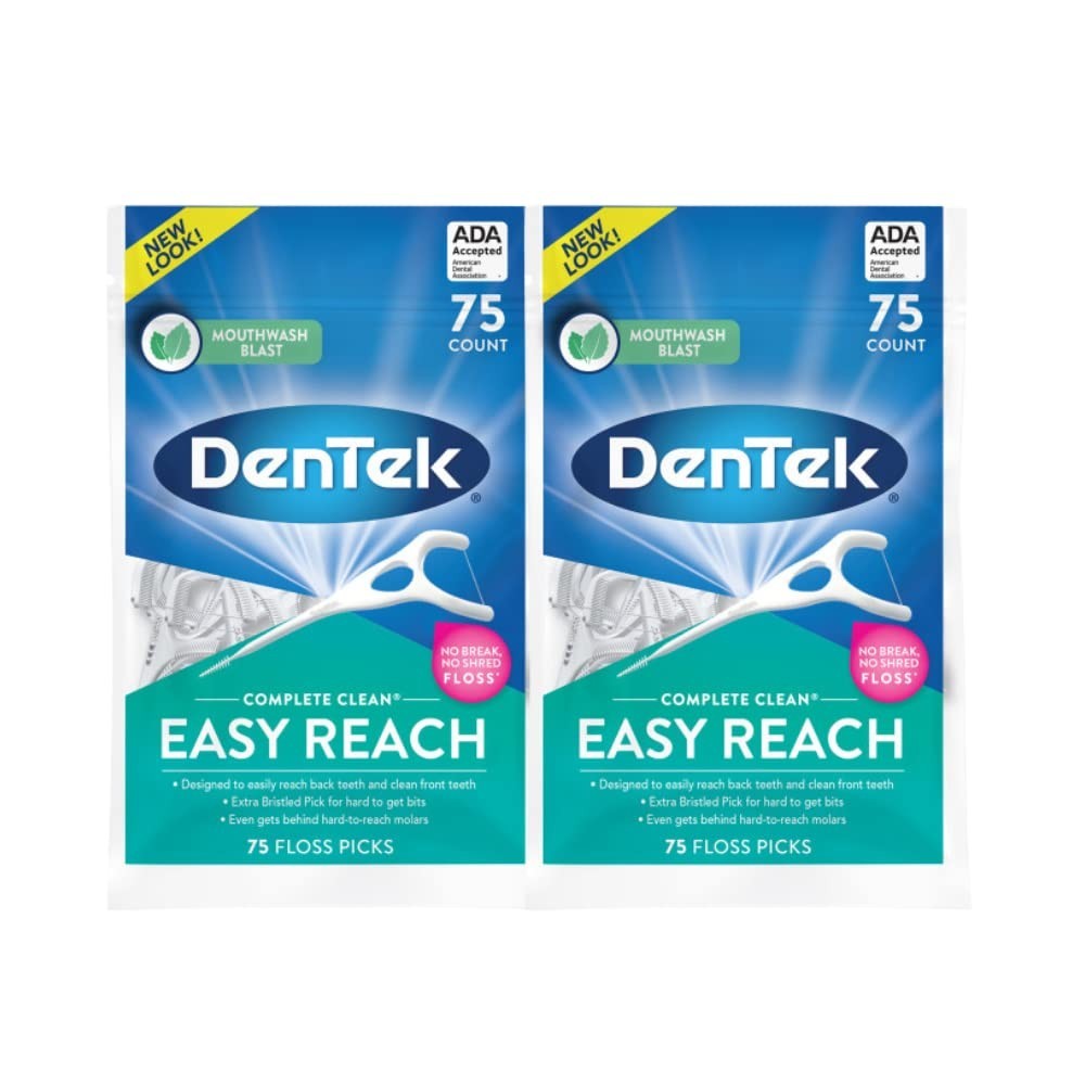 Dental Floss Picks with Mouthwash Blast Flavor, 150 Pack - Easy Reach & Strong Floss