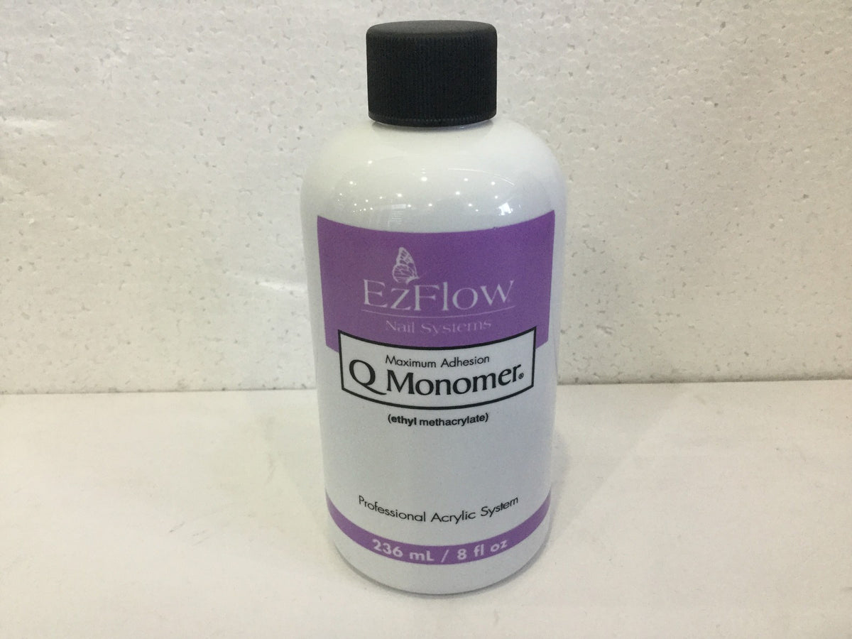 EzFlow Q Monomer Acrylic Nail Liquid 8 oz - Odorless, Color Stabilizers, Breakage Protection