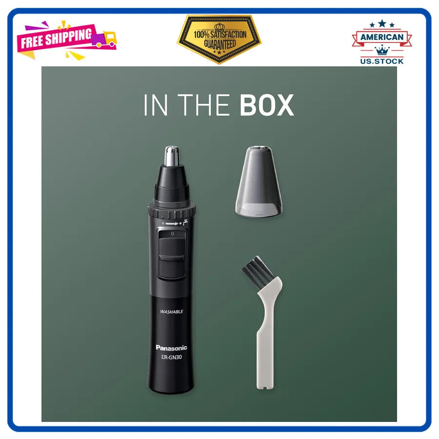 Wet Dry Nose and Ear Hair Trimmer for Men - Waterproof Facial Grooming Device