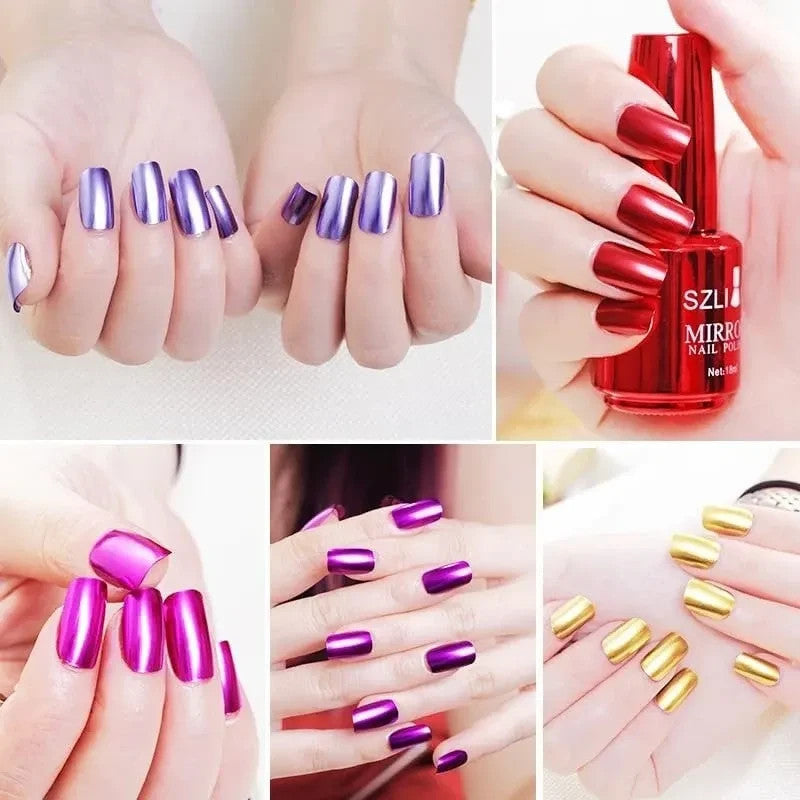 Gold Metallic Nail Polish - Long-Lasting Nail Art Varnish for DIY & Salon