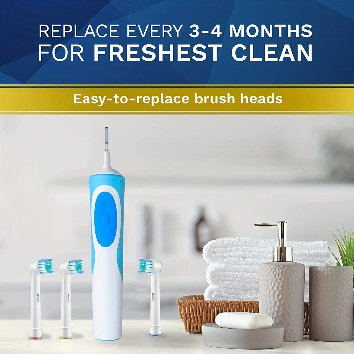 Electric Toothbrush Replacement Heads Soft Bristles Pack - Compatible with Oral-B