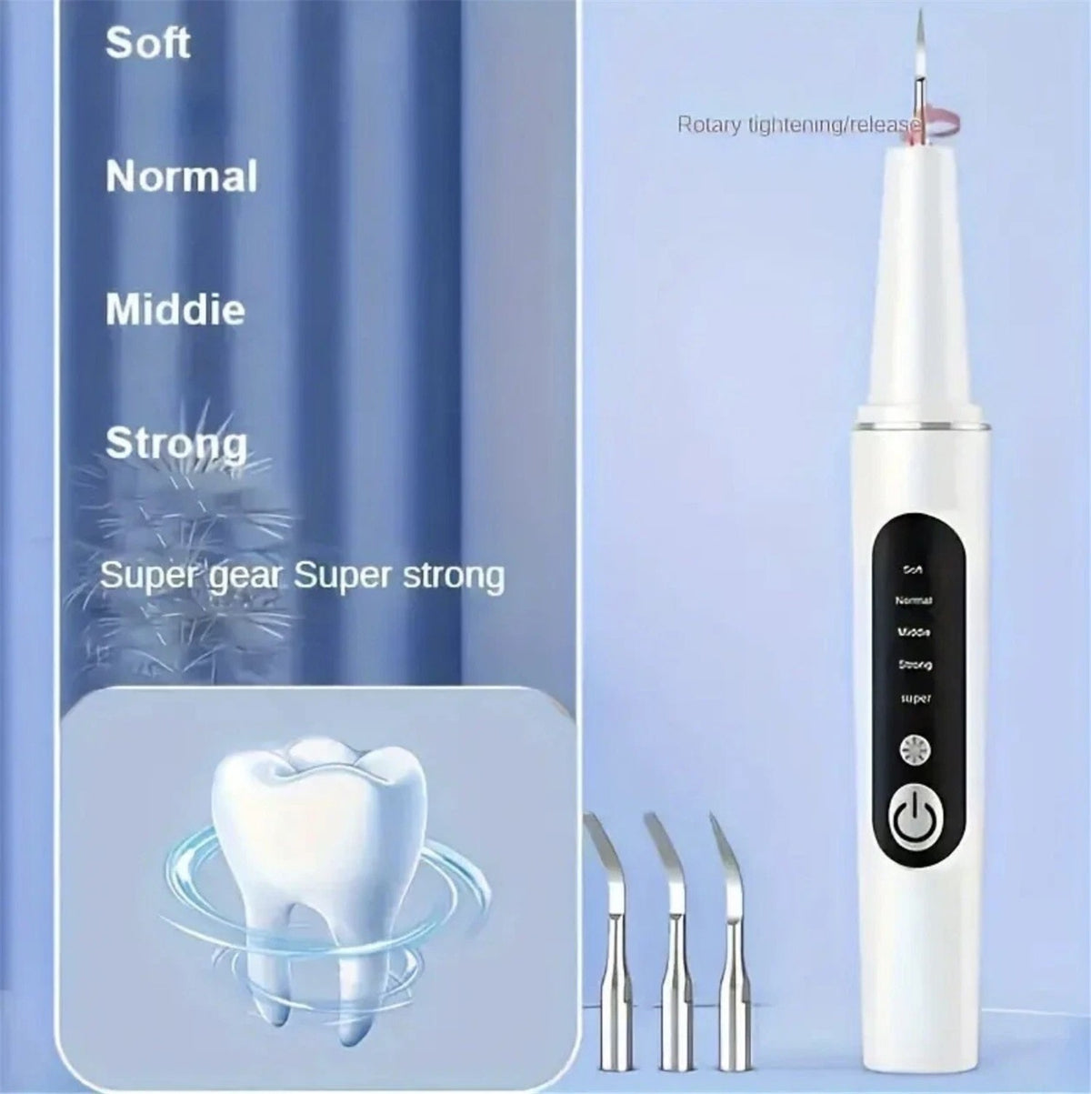 Teeth Plaque Tartar Remover Kit with 5 Speed Modes & Replaceable Heads