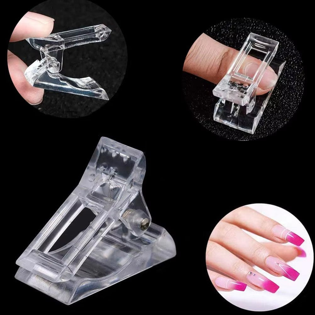 10PCS Nail Tips Clip for Gel Nail Extensions and Shaping - Manicure Clamp Set