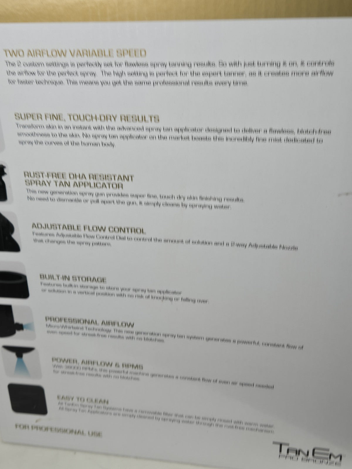 HVLP Spray Tan System for Professional Salon Use - Complete TanEm Pro Bronze VINBENZO